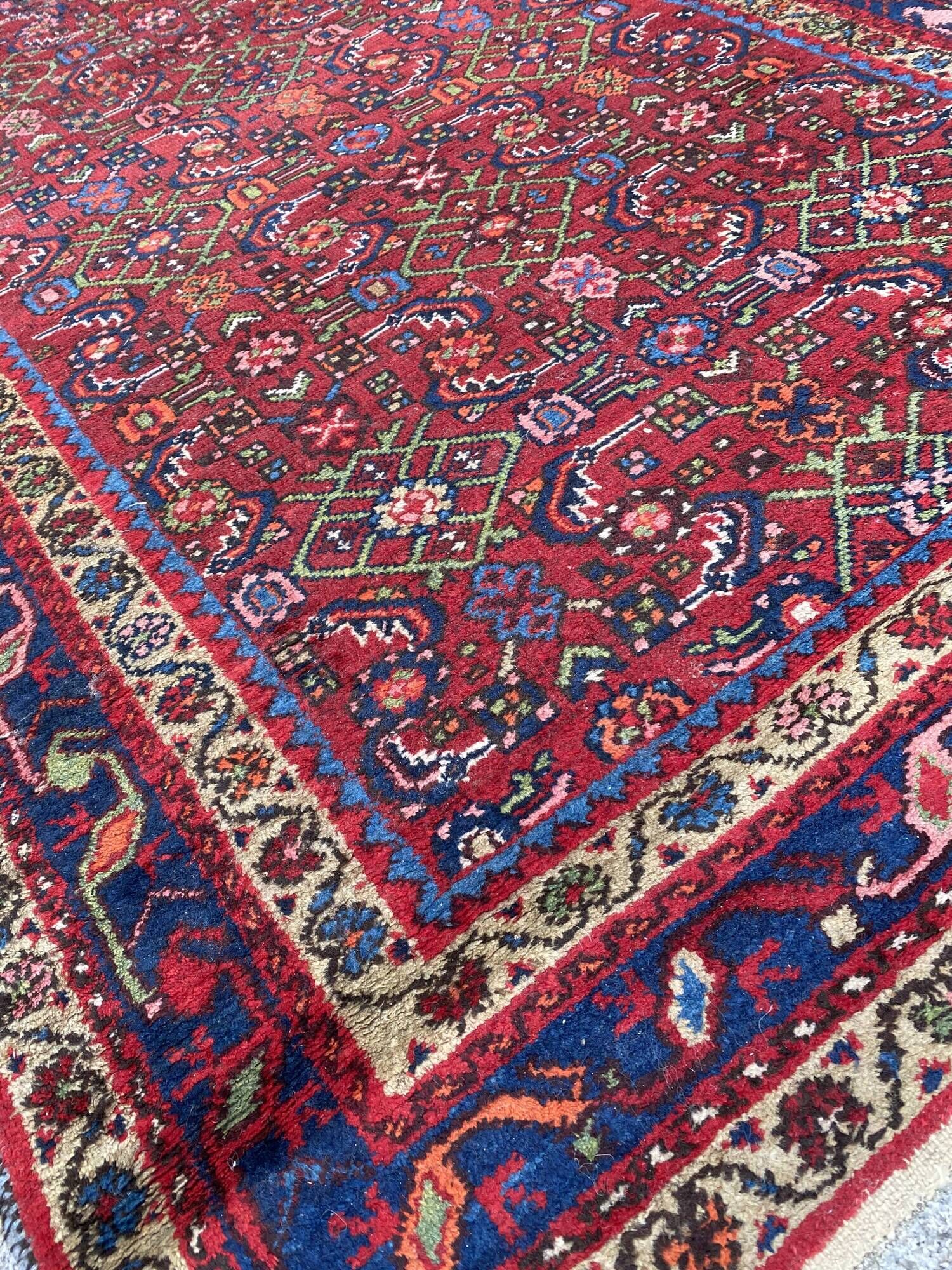 Handmade ancient persian hamadan carpet 120x204 cm