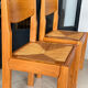 Pair of solid elm chairs with straw – Maison Regain, here