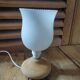Bedside lamp base reconstituted stone tulip original white glass