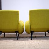 Pair of low armchairs in 60s–70s style