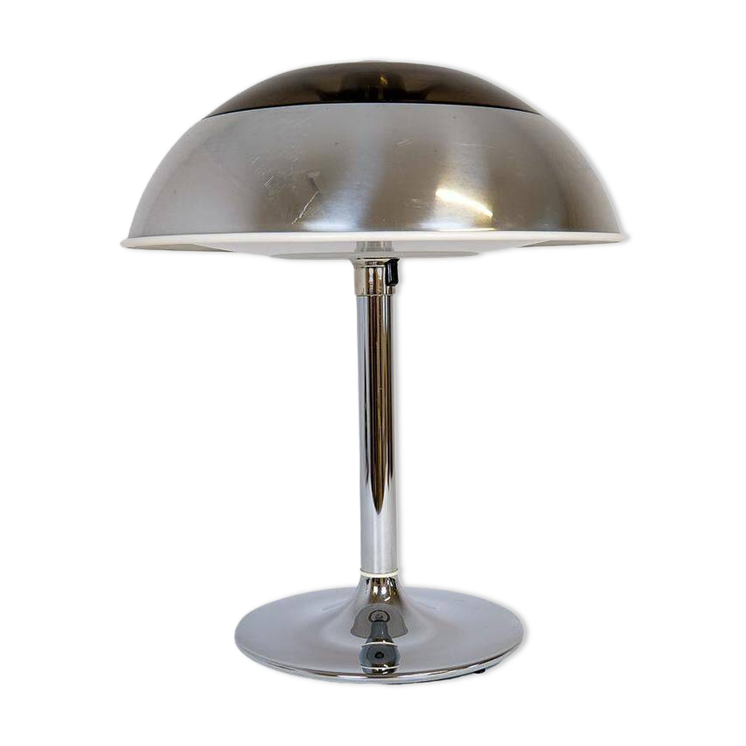 Large Space Age chrome table lamp by Fagerhults, Sweden, 1970s.