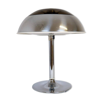 Large Space Age chrome table lamp by Fagerhults, Sweden, 1970s.