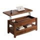 Vintage Lift-Top Coffee Table with Drawers, Hidden Storage & Laptop Stand, Convertible Coffee Table