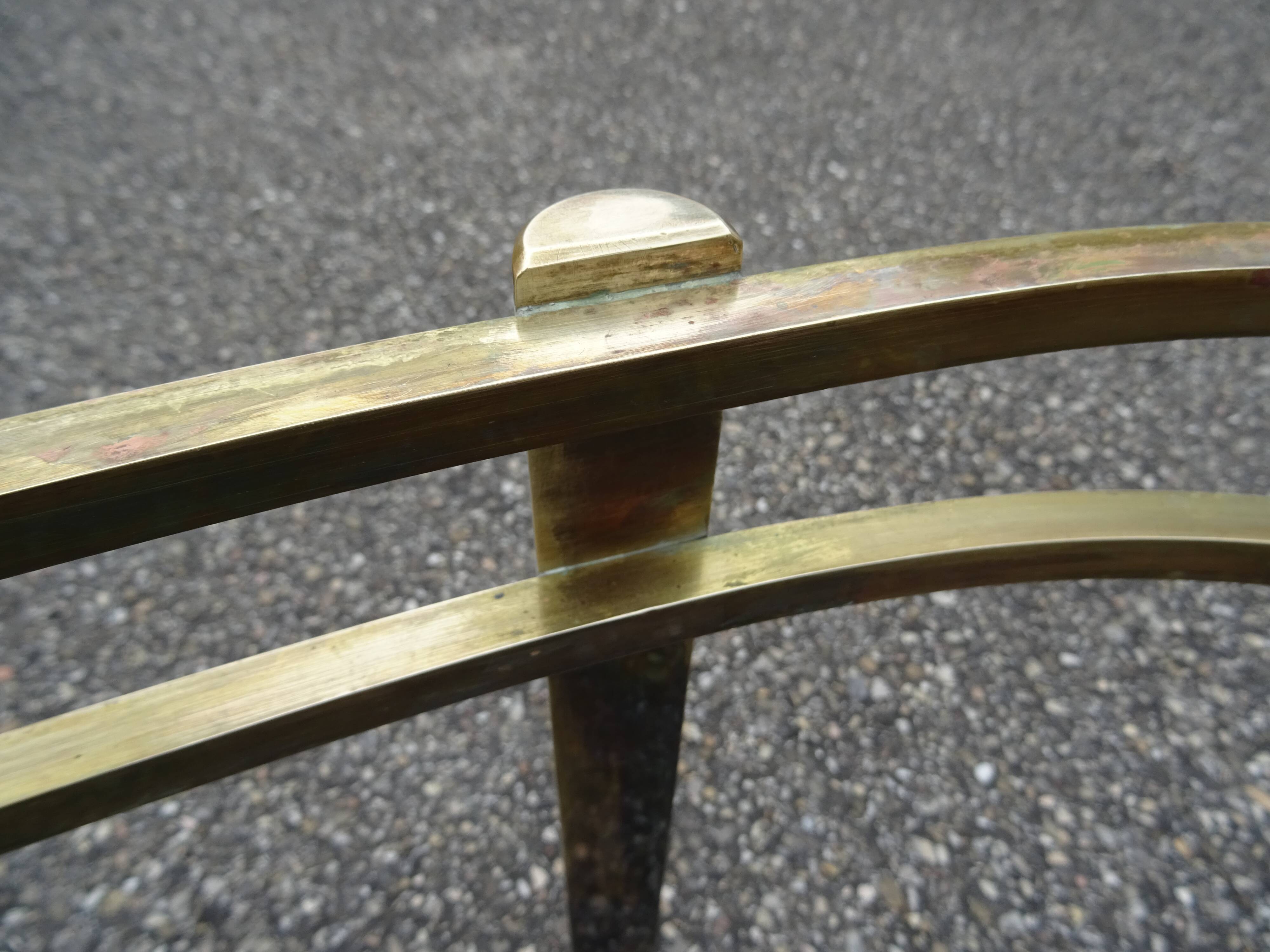 Coffee table low oval bronze doré Jacques Quinet 1950/1960