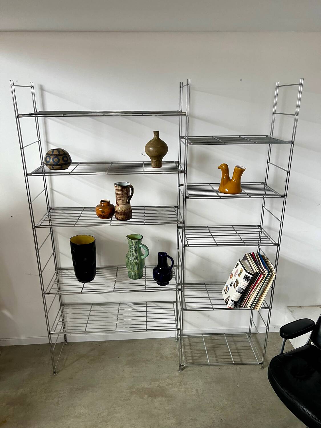 Old modular metal shelf vintage bookcase 10 design shelves from the 80s
