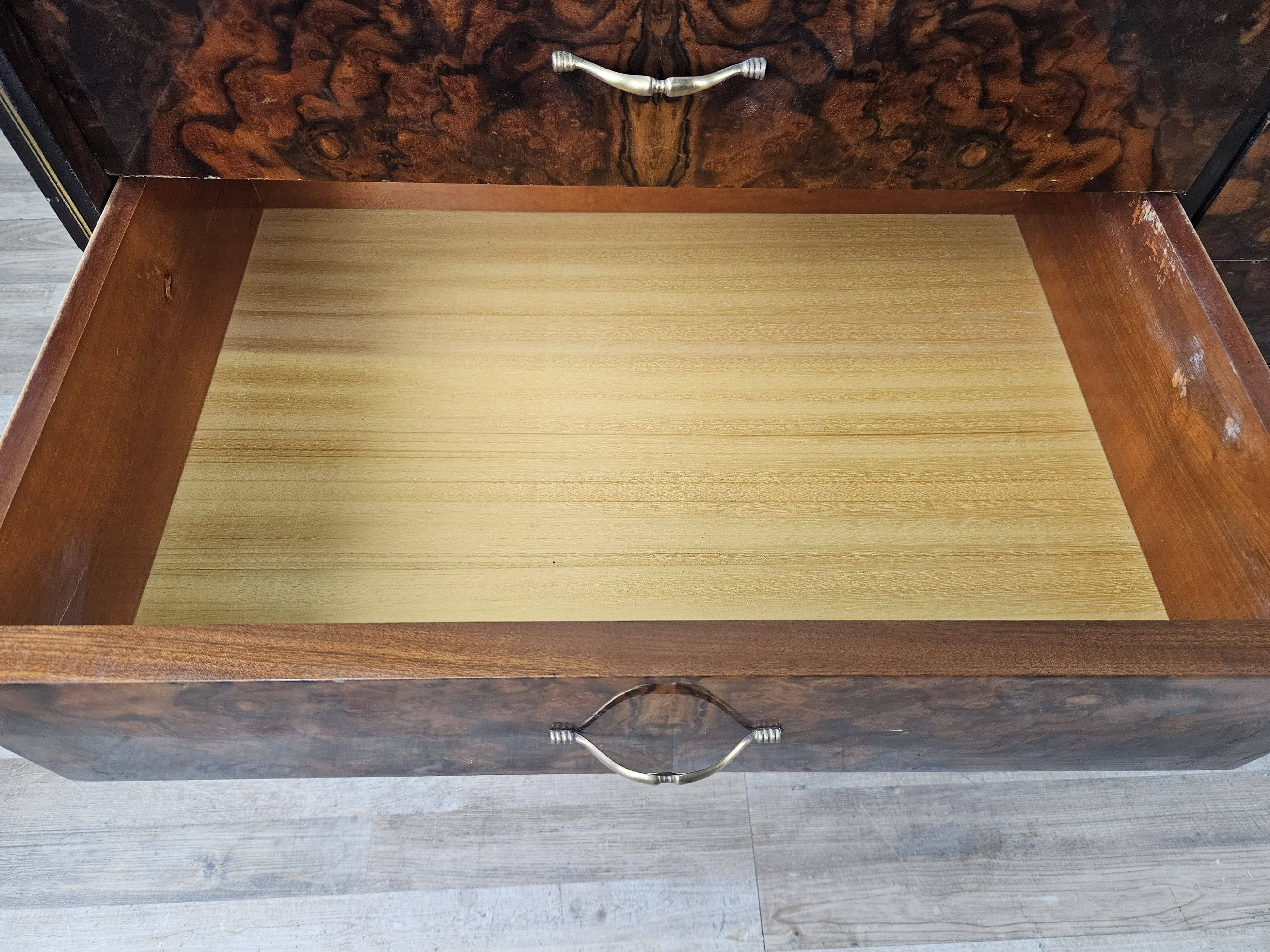 Mid Century 70's Chest of Drawers with Glass Top