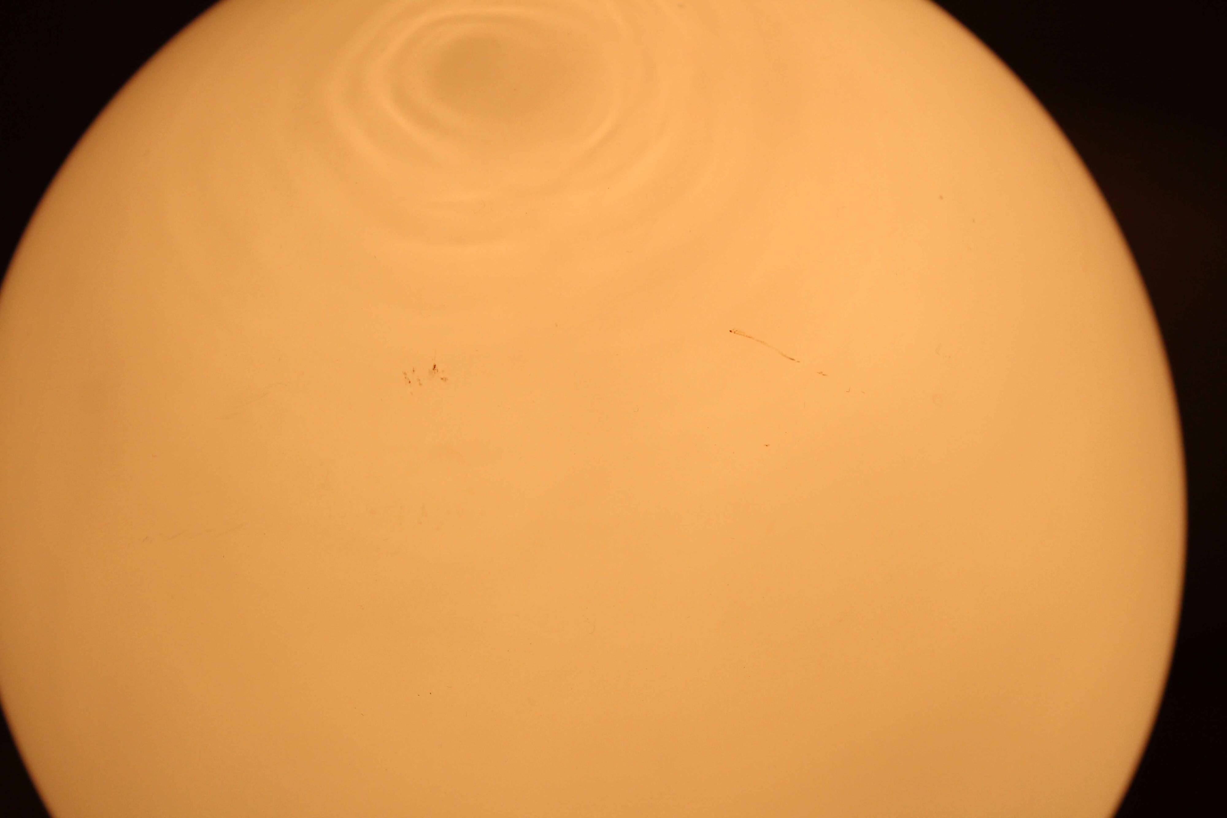 Brass and opaline glass table lamp 1980