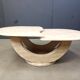 Vintage two tier travertine coffee table, 1970s