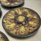 7 assiettes à huitres, vintage Vallauris Marius Giuge.