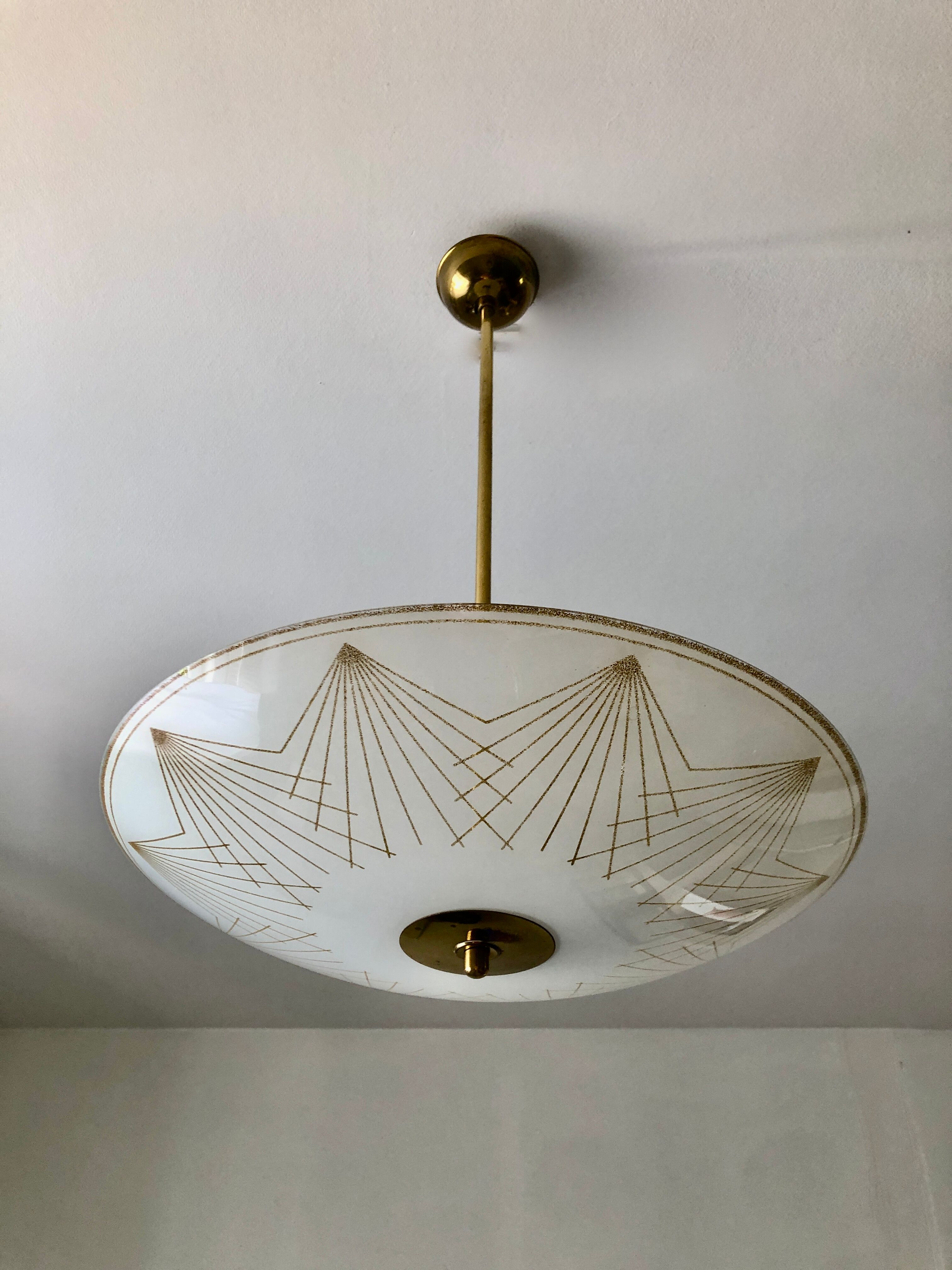 Round suspension white golden star 1950