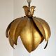 Two vintage pendant lights in gold metal