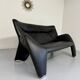 Old 2/3 seater lounge sofa designed by Jan Armgardt for Leolux in black leather