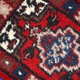 Vintage persian hamadan handmade carpet 1.3' x 1.9' (40cm x 59cm) 1970s, 1c762