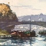 Aquarelle ancienne fin XIX encadrée signée