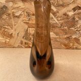 Antique Vintage Transparent Brown Blown Glass Vase