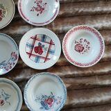 16 mismatched antique deep plates
