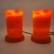 Designer lamp in orange plastic Space Age Vintage 1970 Vintage set of 2