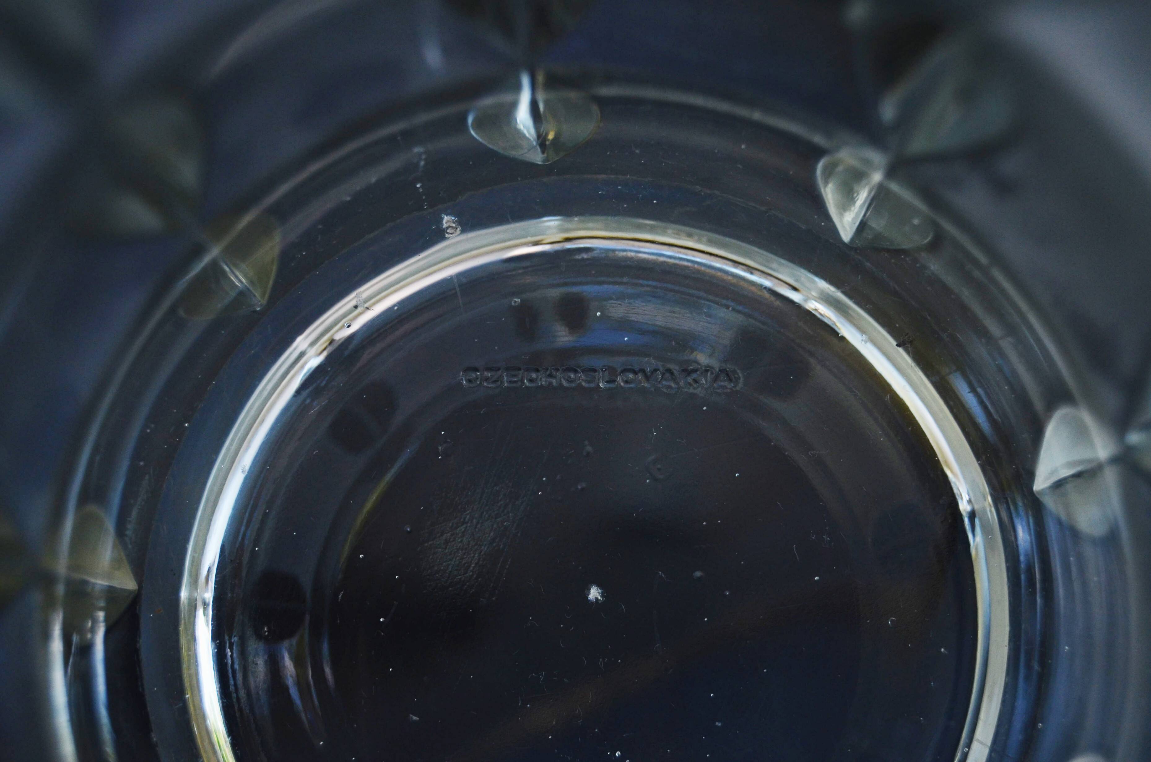 Art Deco Made in Czehoslovakia  Satin and Clear Glass - 22 cm tall