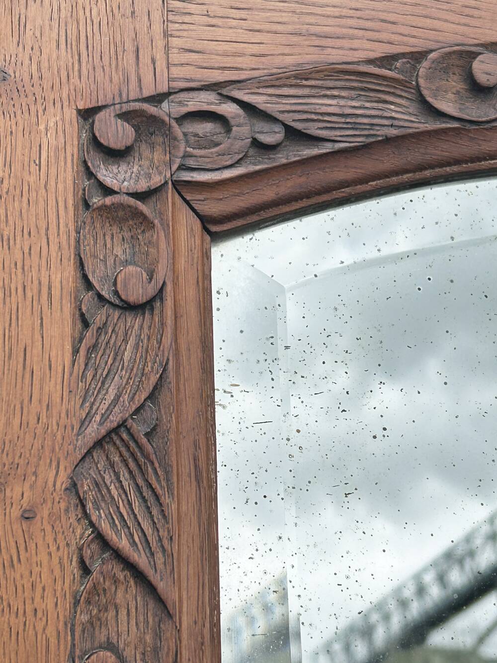 Large vintage wardrobe door mirror, 1930s.
