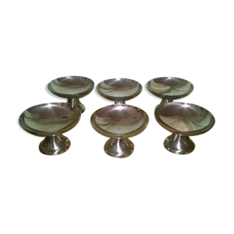 Set de 6 coupes à glace argentées Guy Degrenne