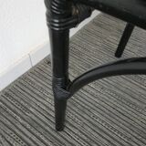 Side table in rattan bamboo and glass 70s