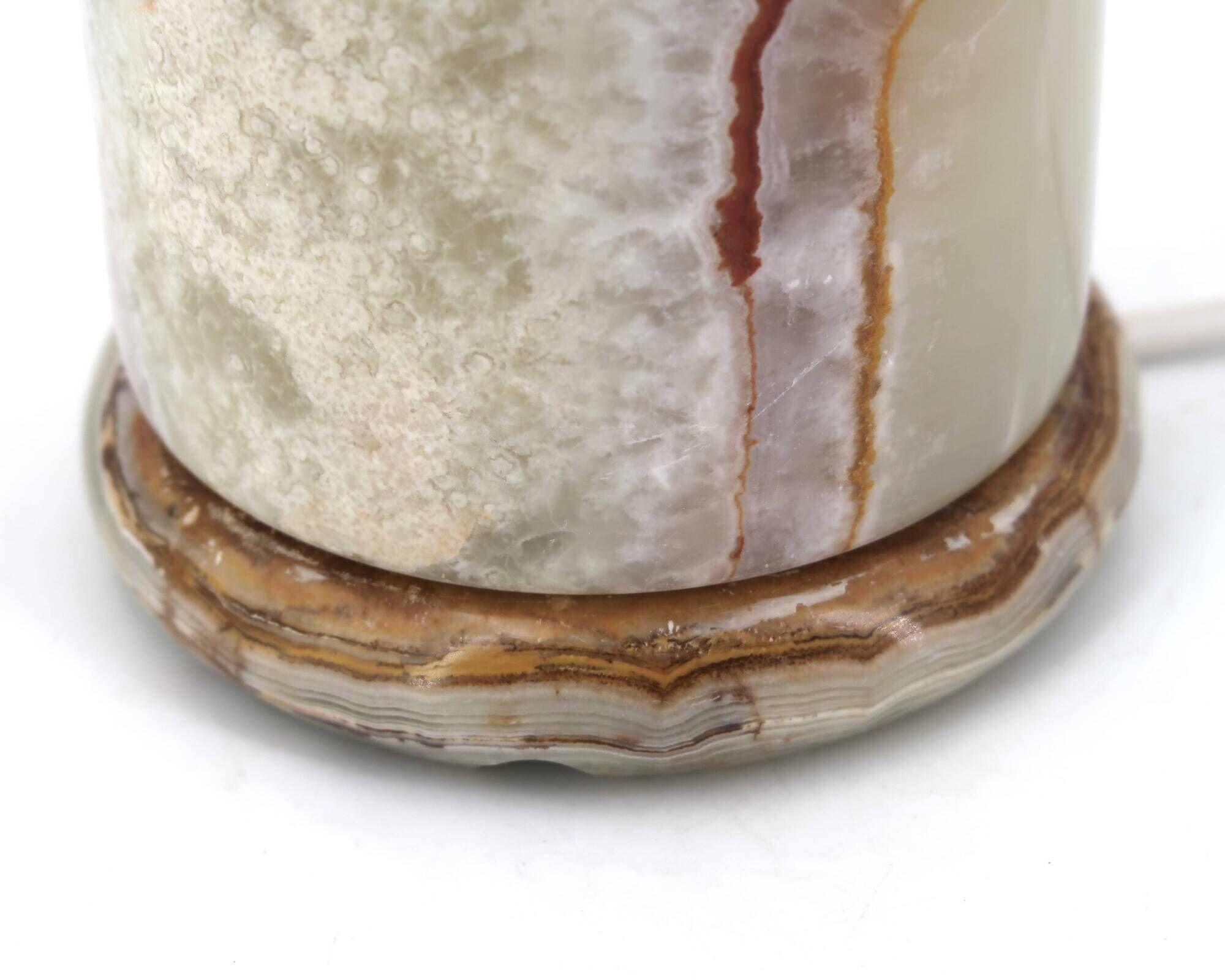 Vintage pale green natural onyx table lamp, 1970s.