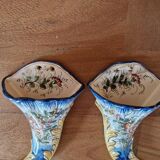 Pair of bouquet holders in Nevers earthenware - By Amand Hiver