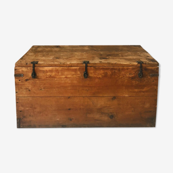 Old farm wood chest trunk