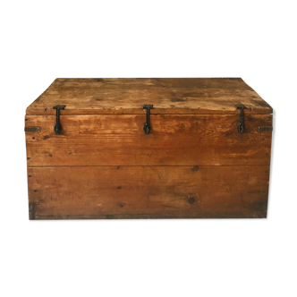 Old farm wood chest trunk