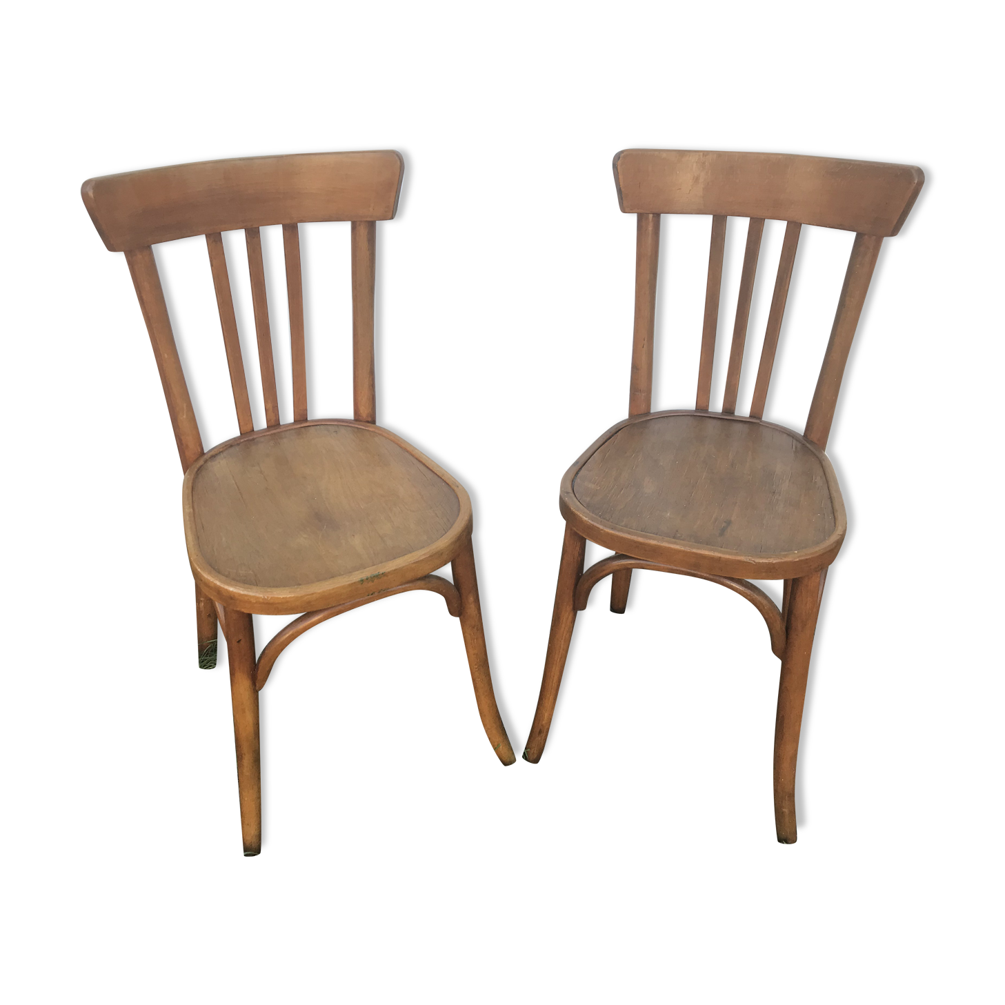 Pair of chairs bistro old vintage wood