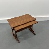 2 tables d’appoint gigognes danoise en teck par Kai Kristiansen pour Vildbjerg
