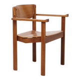 Vintage stackable wooden chair with armrests