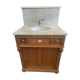 Meuble lavabo ancien Art Nouveau en bois et marbre C. Gervais Lyon