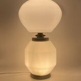 Lampe de table en verre blanc Space Age, Faver Italie années 1970