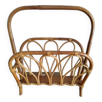 Porte-revue en rotin, années 1960