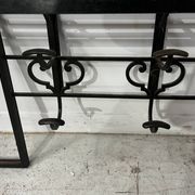 Art Deco wall coat rack in hammered wrought iron, 20th century.