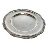 Round silver metal dish