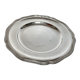 Round silver metal dish