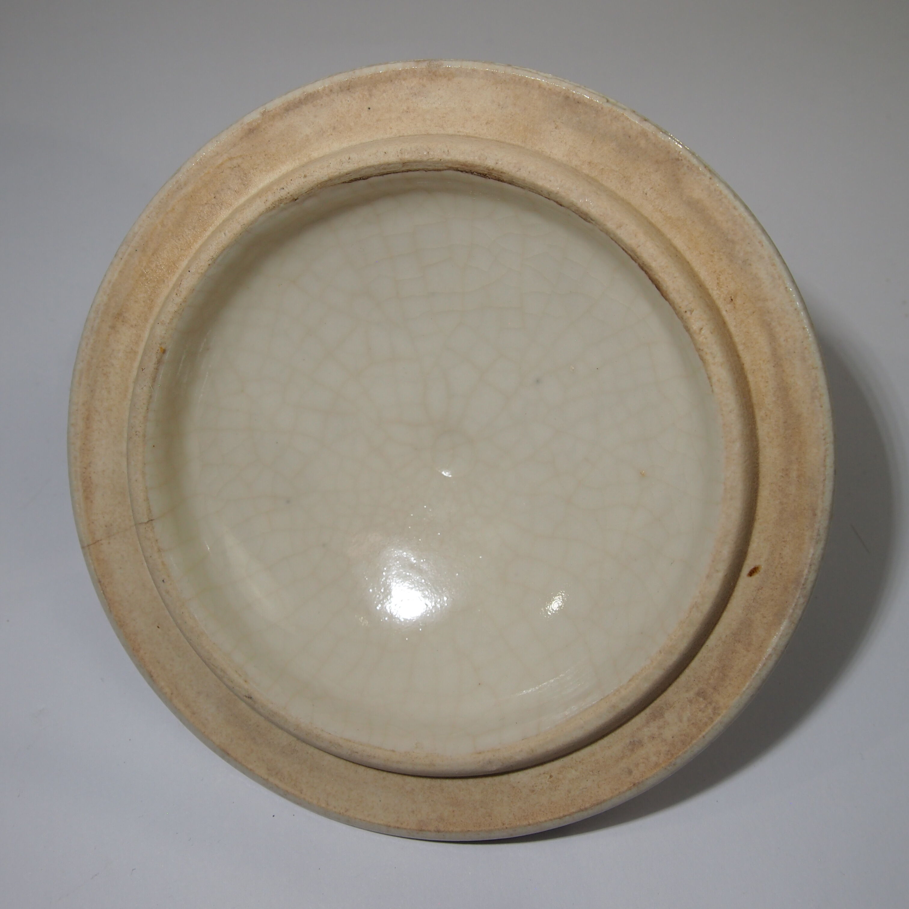 French ancient sandstone pitcher/crucing pitcher with ochre enamel