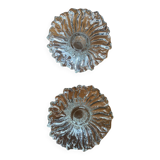 Pair of vintage Scandinavian sunflower candlesticks from the 70s