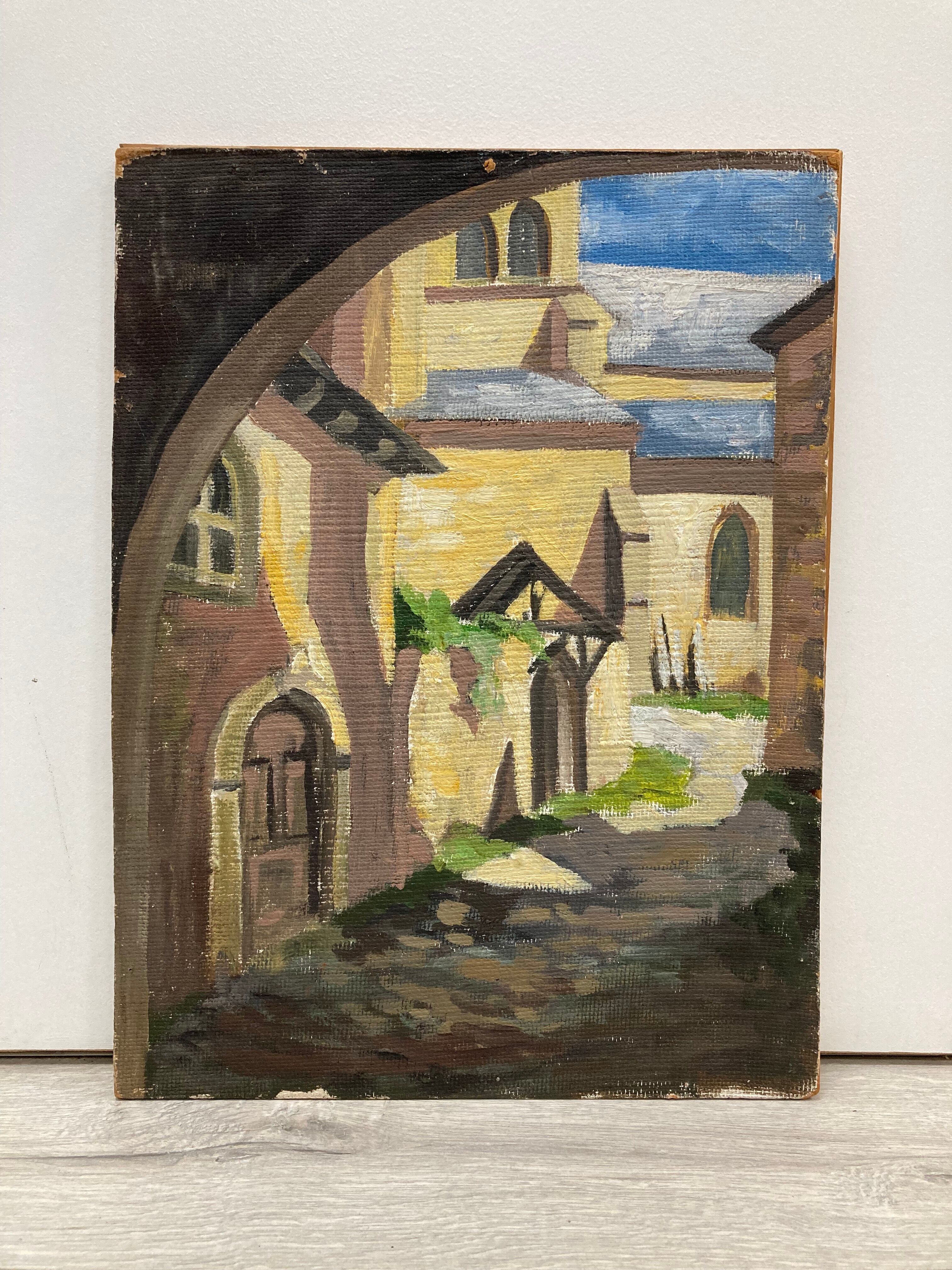 Oil on vintage panel