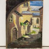 Huile sur panneau vintage