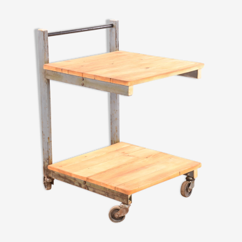 Industrial kitchen trolley cart side table