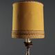 Lampe ancienne en bois sculpté doré et tissu, XXe siècle