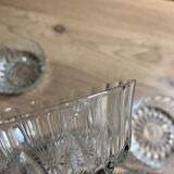 Fruit salad service - salad bowl and 5 glass ramekins