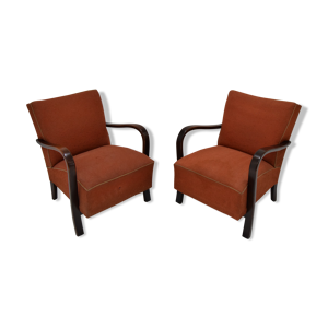 Ensemble de deux fauteuils Art déco de Halabala années 1930.