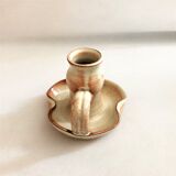 Handmade candle holder in vintage stoneware