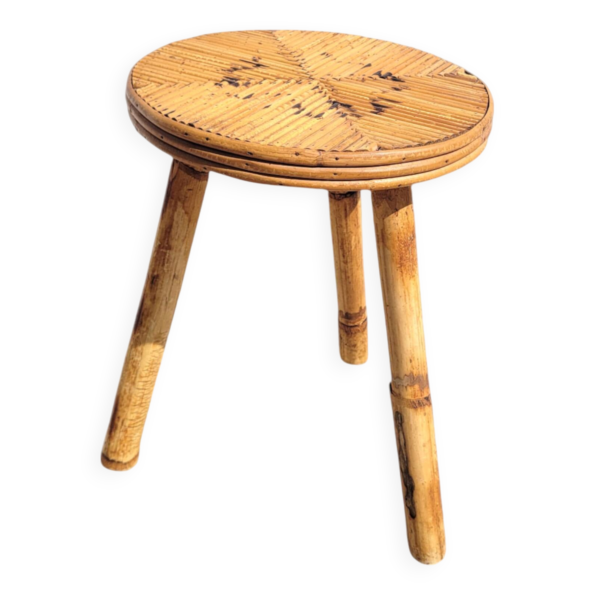 Vintage rattan stool