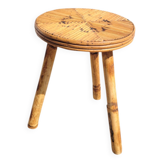 Vintage rattan stool