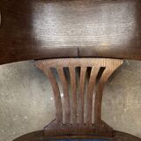 Pair of American bank armchairs in solid oak